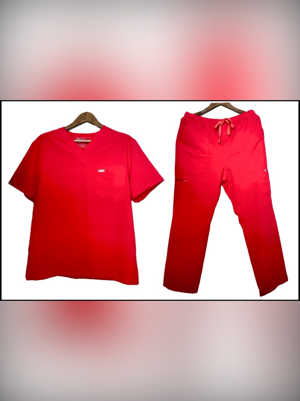FIGS Men’s Pop Red Leon Large and Cairo Large/Short Set